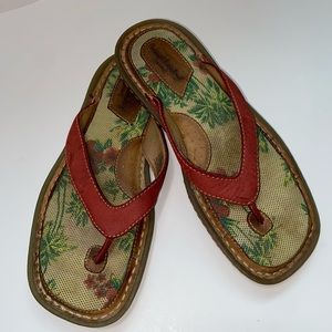 Browns Landing Womens Aloha Sandal Thong Flip Flop Cushioned Leather Size 7B/M